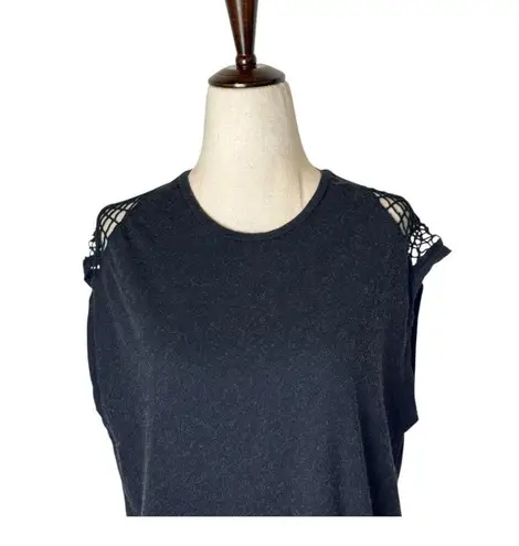 IRO Shirt Women Small Black Knit Cashmere Blend Cut Out Back Tank Top Whimsigoth