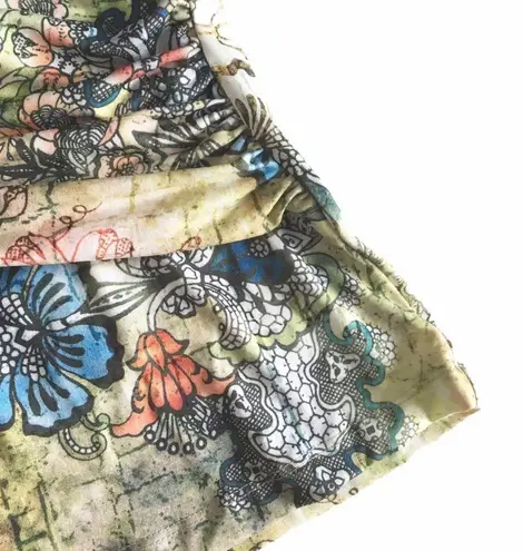 new Boho Chic ❤︎ Romantic Artsy Floral Print Draped Halter Top ❤︎ Pin Up Chic L Size L