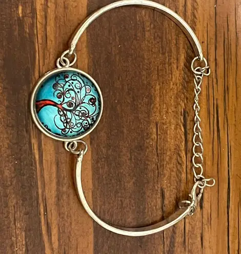 Liebe Engel Bracelet Earrings Necklace Pendant Life Tree Jewelry Set Silver Aqua