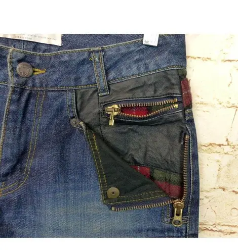 Connecters Japan Y2K VTG Womens Denim Shorts Leather Studs Sz M Punk Grunge RARE Size M