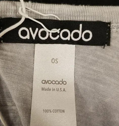 💕AVOCADO💕 Cloud Tee ~ Front Knot High Low Hem 100% Cotton Grey Acid Wash NWT Gray Size M