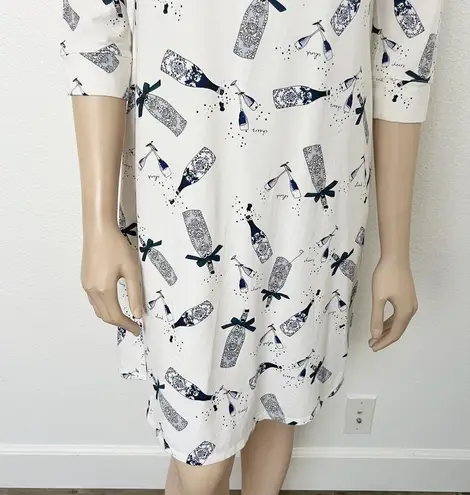 Soma [] White Cheers Champagne Cool Nights Jersey Scoop Neck Sleepshirt Size XS