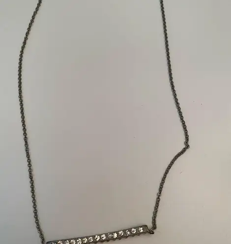 The Bar Silver and rhinestone necklace