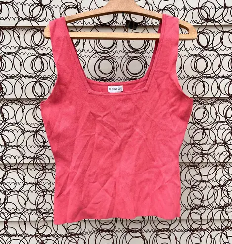 Vintage 90s Y2K George pink square neck tank top MEDIUM