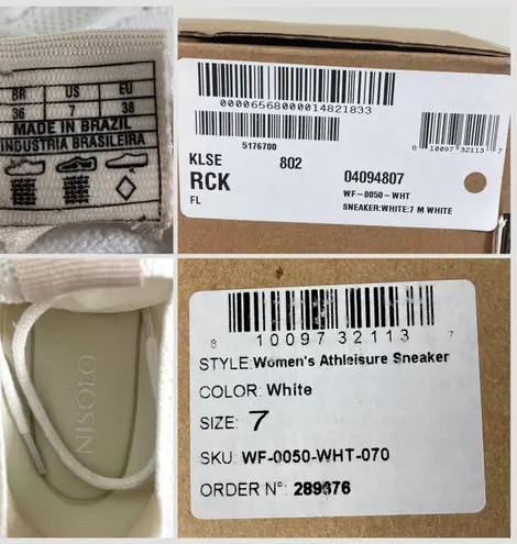 Nisolo NWB Women's Athleisure Eco-Knit Sneaker White Size 7 US