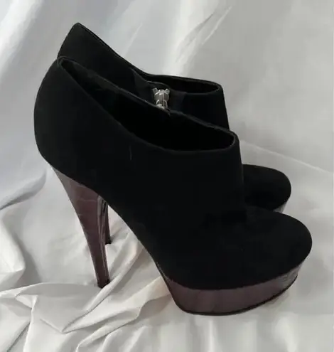 Alejandro ingelmo Black Suede Purple Platform Bootie heels Size 39