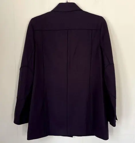 Harvé Benard Collection harvè benard wool blend coat dark blue elbow patches Women’s size 4