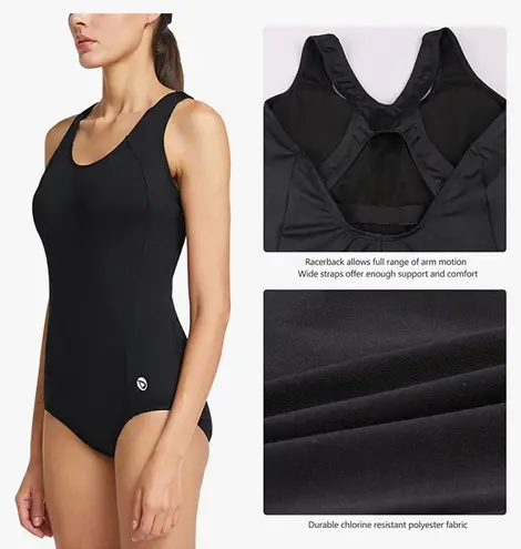 Baleaf Women's Athletic One Piece Swimsuit Conservative Bathing Suit Racerback Swimming Training