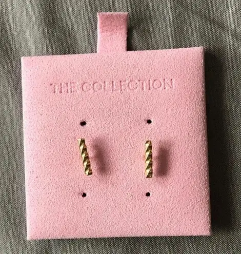 The Collection Ana Croissant Bar Stud 18kt Gold Earrings