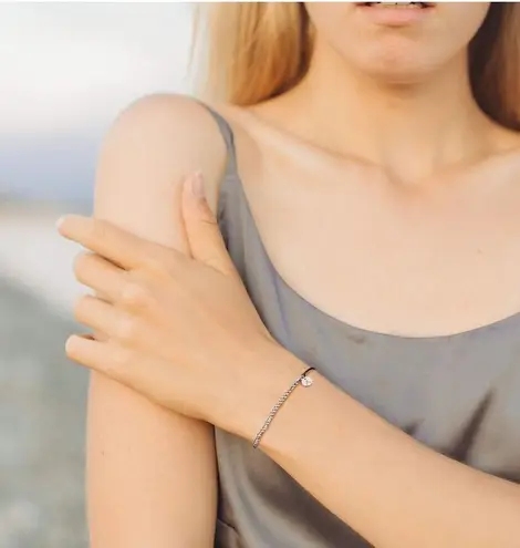 Bracelet Morse Code Women I Initial Unbiological Sister Friendship Silk Cord D1 Black