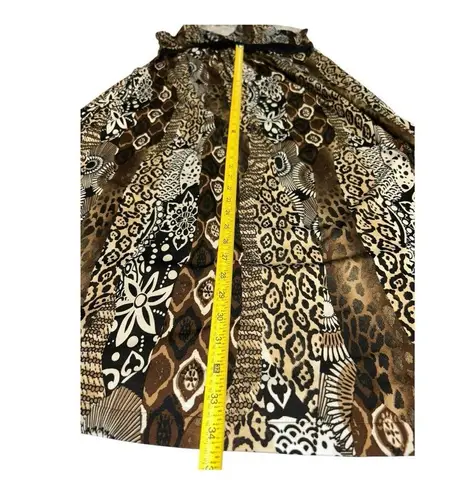 Elementz Maxi Dress Sz M Sleeveless Multi color animal print Brown Beach summer