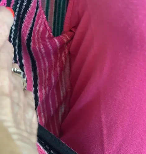 INC "Botanica" Striped Fine Knit Top w/Attached Cami Pink Size M