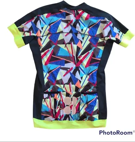 Sweaty Betty  Geometric Print Retro Style Cycling Bike Top size XL