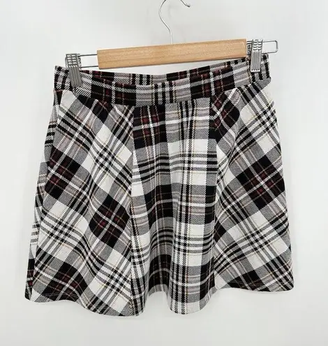 Full Tilt  Black White Plaid Mini Skirt Elastic Stretch Waist Women Size Small