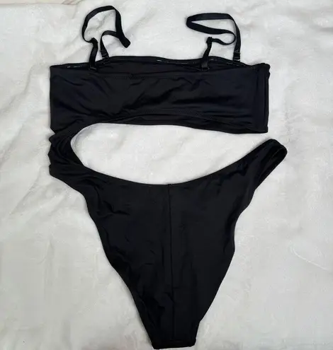 SKIMS Swim Strapless Monokini One Piece Removable Straps Black Onyx 2X Plus NWT