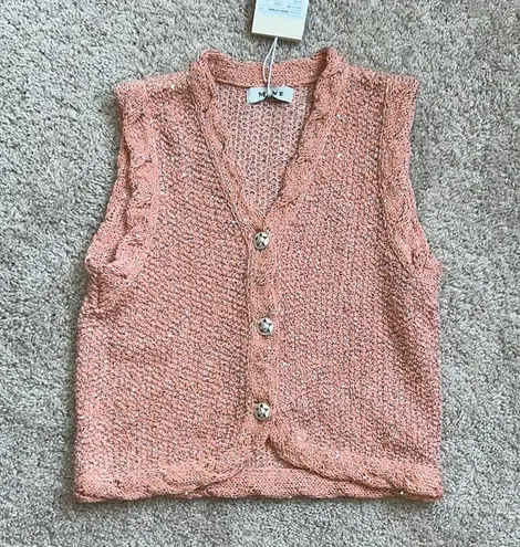 MINE tweed knit vest. S Pink