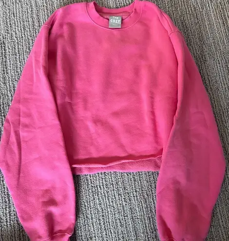TNA Pink Cozy Crew Neck Sweater