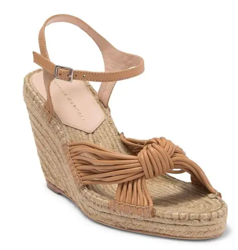 Loeffler Randall Priya Wedge Espadrille in Beige/Khaki - Heeled Leather Sandal