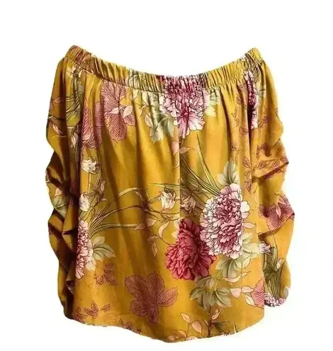 Sans Souci Women’s Size Large Fall Floral Off Shoulder Puff Sleeves Top