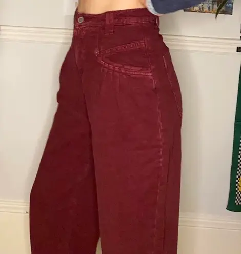 ZARA burgundy denim trousers