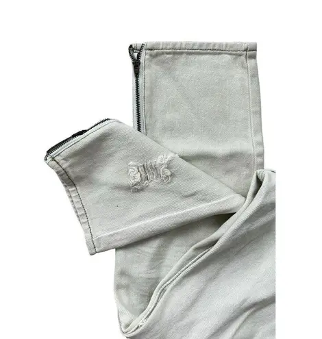 Kendall & Kylie Light Soul Wash Girlfriend Straight Distressed Denim Jeans 26 Blue