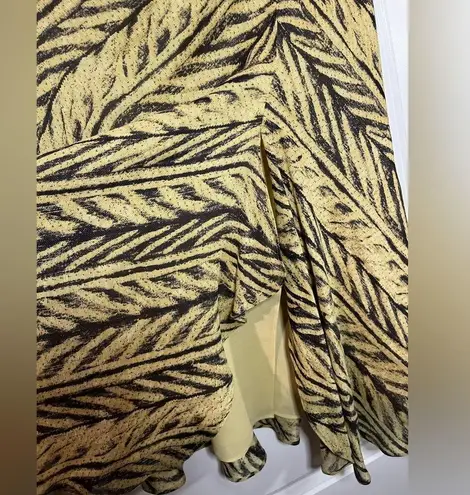 Ralph Lauren Vintage Lauren  Khaki Black Batik Tropical Palm Leaf Print Skirt