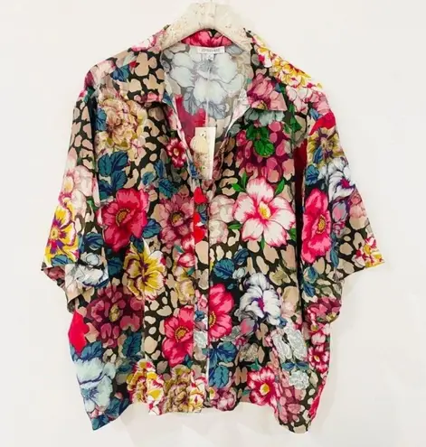 Johnny Was 100% silk floral pajama set NWT