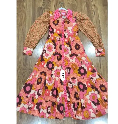 CELIAB retro Satin Monte Rosa Floral Button