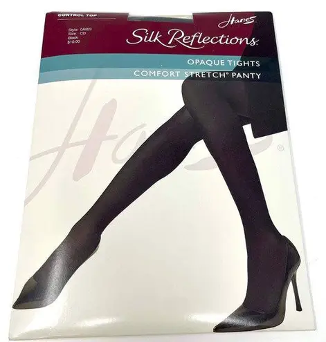 Hanes 00s  Vintage Black Opaque Comfort Stretch Tights