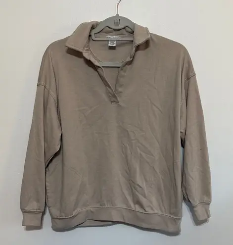 Better Together Tan Collared Pullover Sweatshirt Size XS