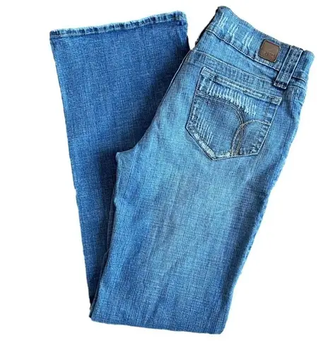 Hydraulic H2j by distressed juniors stretch bootcut jeans size 13/14