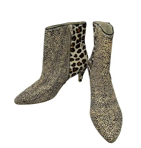 The Moon Matisse Walkin Boots Beige Cowhair Leopard Print Heeled Size 8