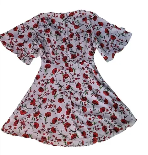 Rokoko ✨ Blush Pink Floral Print Surplice Short Dress ✨