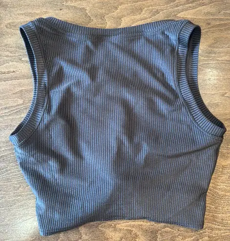 Aerie Offline Ribbed Shine Twist Front Sports Bra Brown Small