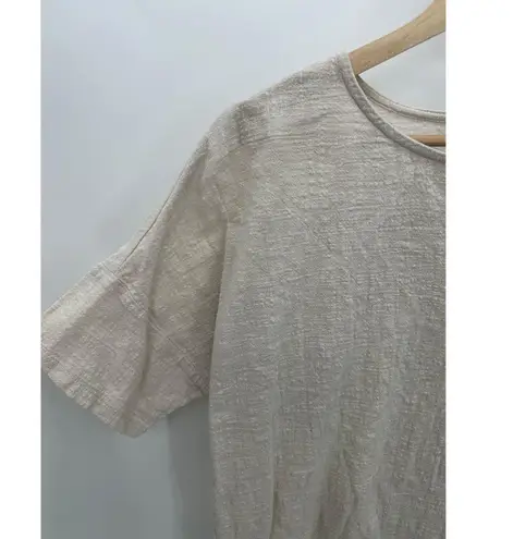 Zenana Outfitters Womens Cream Cotton Tee Size S Lagenlook Minimal Neutral Casual Basic