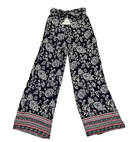 Lost + Wander Indigo Muse Pant Navy Mixed Print Long Wide Leg Boho Coastal Pant