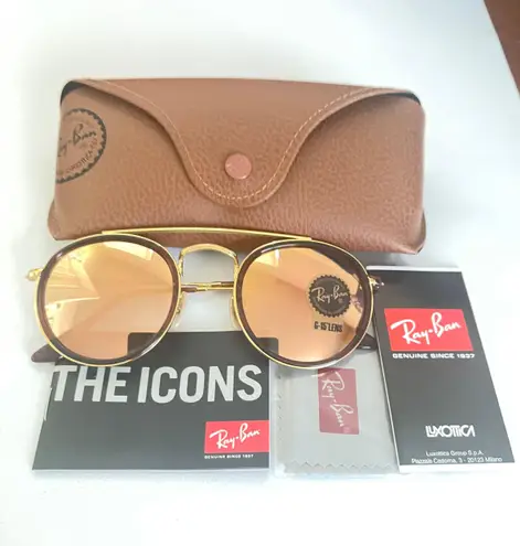 Ray-Ban  Sunglasses Round Double Bridge Gold Size 51mm