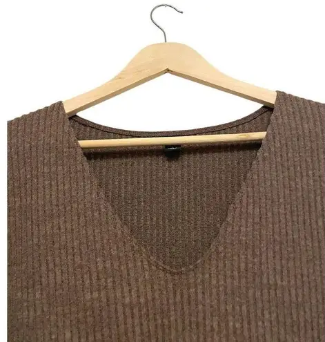 Gentle Fawn Ribbed Knit Sheath Dress Size Large Taupe Brown Mini Cottage Stretch