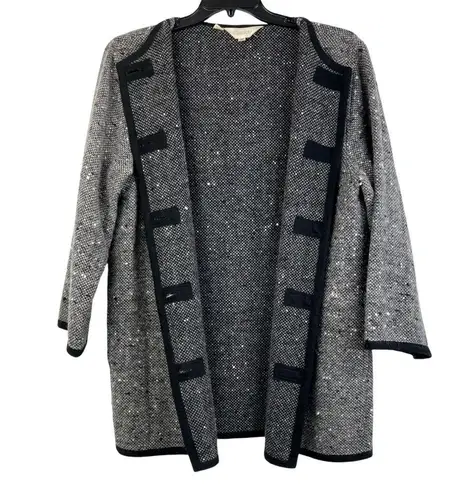 Kassidy Women’s M Tweed Wool Longline Blazer Dress Overcoat Wardrobe Capsule Black Size M