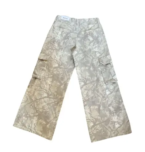 Women’s Cargo Wide Leg Pants Beige streetwear utility festival Y2K Sz 7 NWT Tan