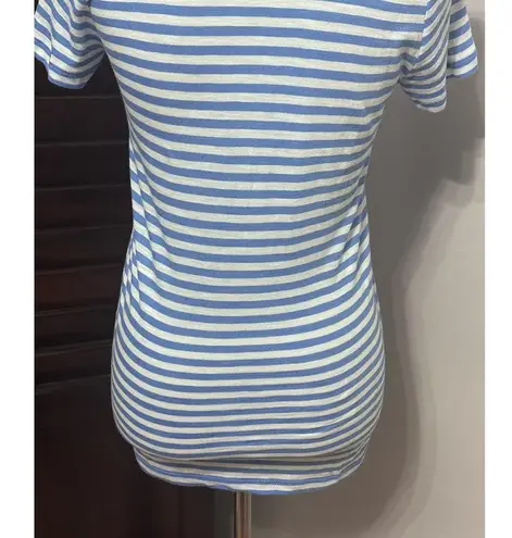 Caslon  Womens T-Shirt Blue White Striped Short Sleeve Scoop Neck XXS New