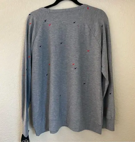 Chaser  Gray tiny Hearts Lightweight toss Sweater Large NWT gray red 2X