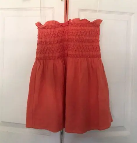 Trina Turk NWT  Sofi Smocked Halter Top Orange Heatwave Size Medium