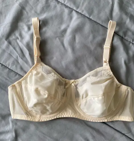 Bali Vintage 60s Bra Beige Original Full Coverage 36C Pinup Bullet Bra Floral - Image 4