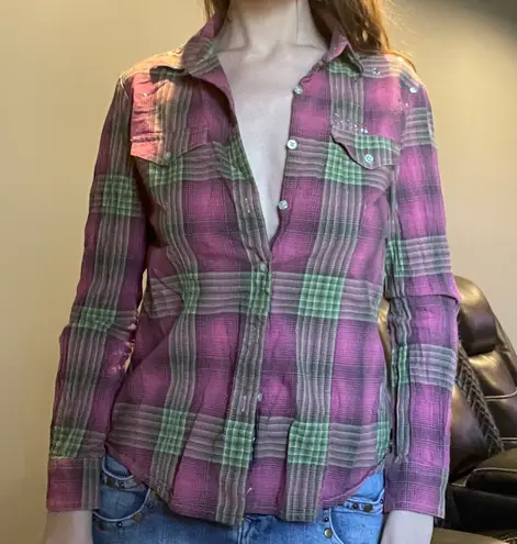 Cruel Girl plaid button up