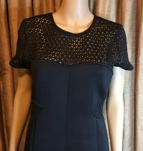 Allen B. Body Con LBD w/Laser Cut Neoprene Fabric Black Size M