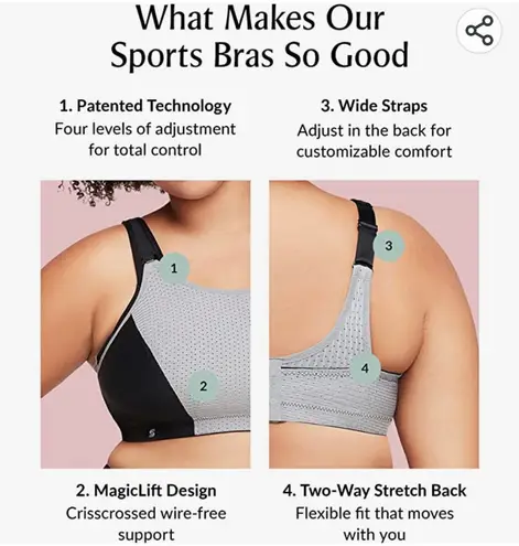 Glamorise Women's Double-Layer Custom-Control Sport Bra