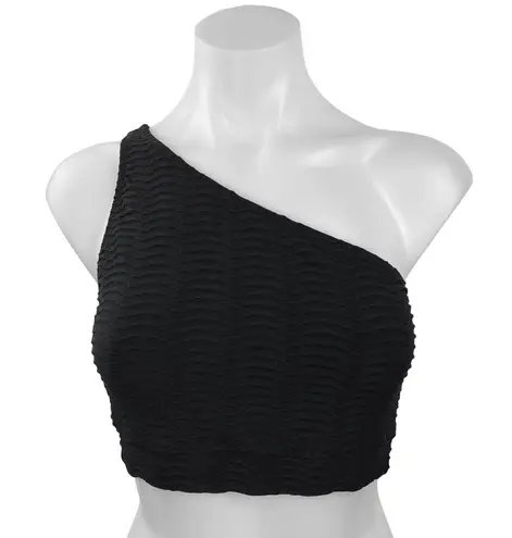 Booty By Brabants Women's Black Sleeveless Lounge One Shoulder Crop Top Size S