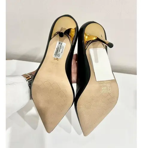 NWOT Arezzo Emily High Stiletto Pump Heels Black Nappa Leather Women's Size 8