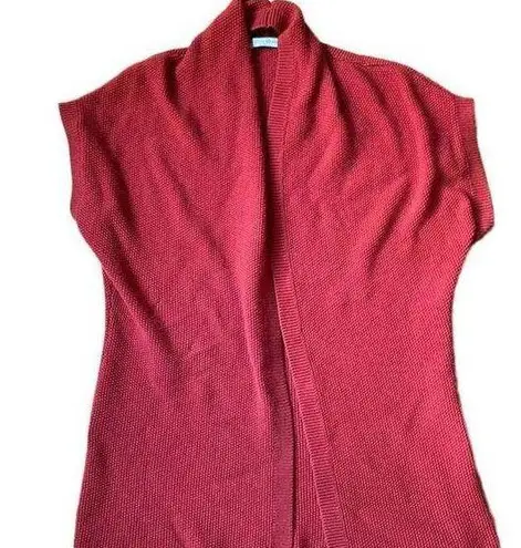 Natori  Dolman Knit Wool Cardigan Vest Burnt Orange Women's  Size Small Oversized